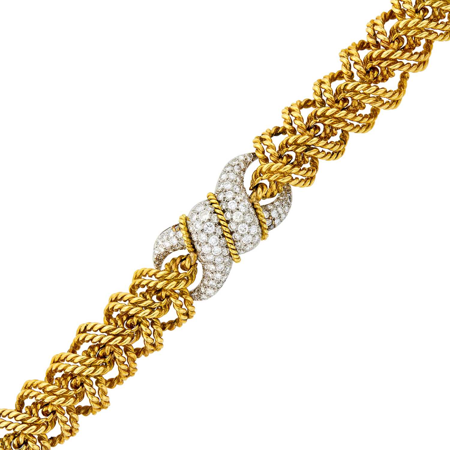 Lot 94 - Gold, Platinum and Diamond Bracelet