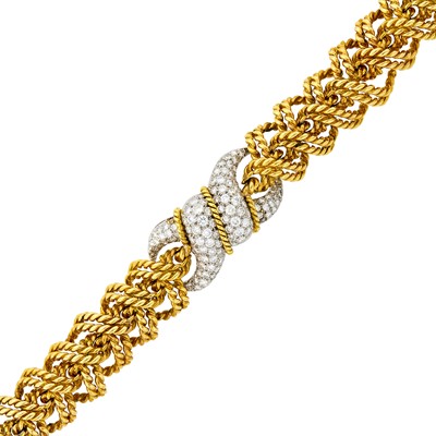 Lot 94 - Gold, Platinum and Diamond Bracelet