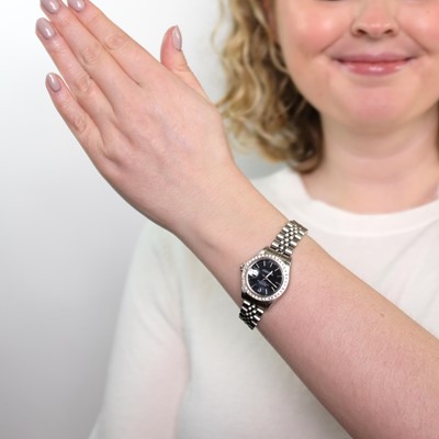 Lot 1042 - Rolex Stainless Steel and Diamond 'Oyster Perpetual Date' Wristwatch, Ref. 79240