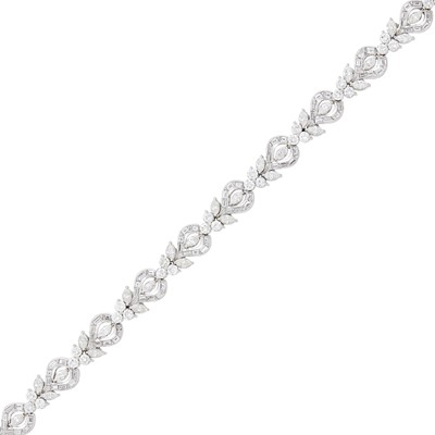 Lot 1056 - White Gold and Diamond Bracelet