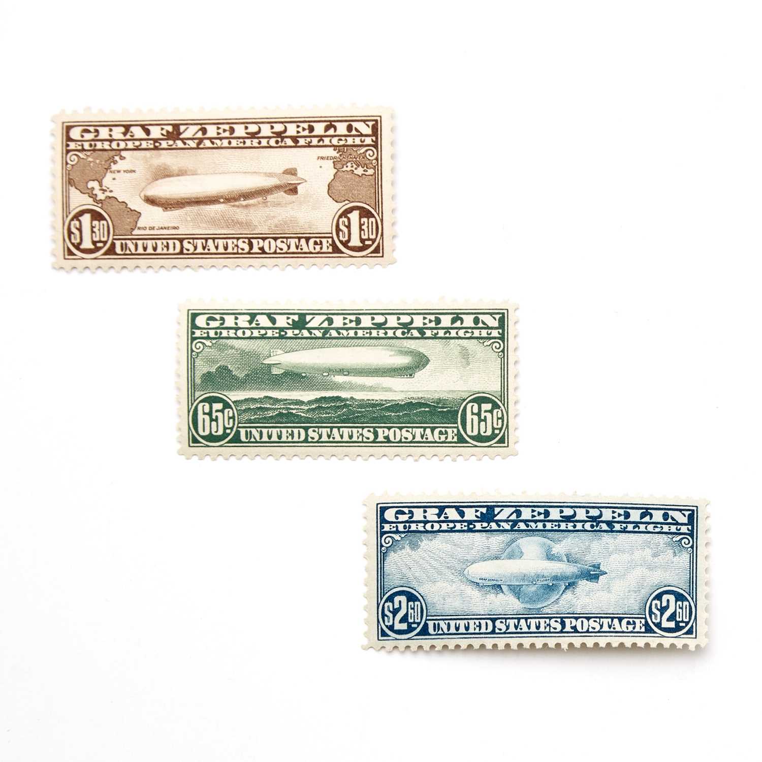 Lot 1027 - United States 1930 Zeppelin Set of Three, Scott C13-15