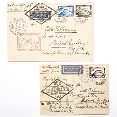 Lot 1064 - Germany 1930 Zeppelin 2m & 4m on Flights to So. America