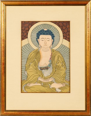 Lot 121 - An Unusual Chinese Kesi Silk Panel Depicting Shakyamuni