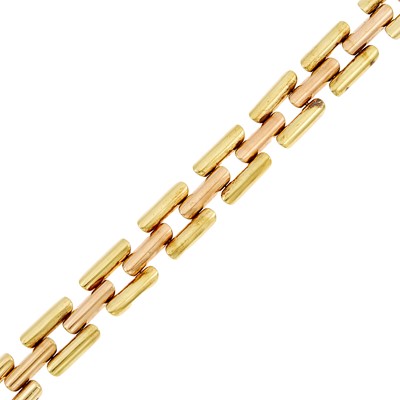 Lot 1191 - Two-Color Gold Link Bracelet