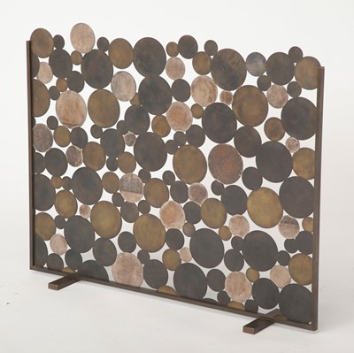 Lot 388 - Custom Mixed-Metal Firescreen