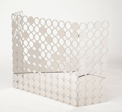 Lot 389 - Chromed Metal Three-Panel Fire Screen