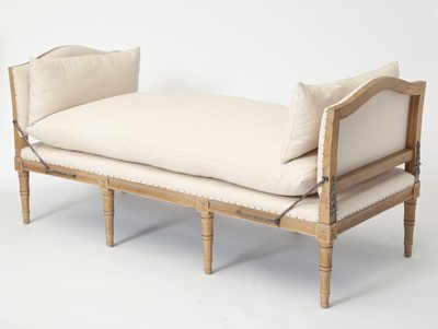 Lot 354 - Louis XVI Style Upholstered Painted Wood Day Bed