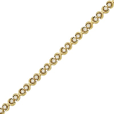Lot 2028 - Gold and Diamond Bracelet
