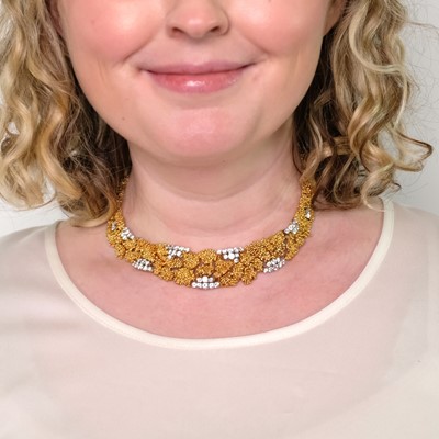Lot 68 - André Vassort for Boucheron Paris Gold, Platinum and Diamond Necklace