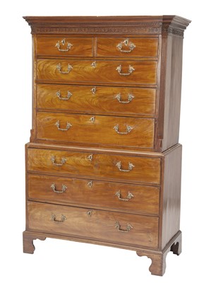 Lot 151 - George III Mahogany Secretaire Chest on Chest