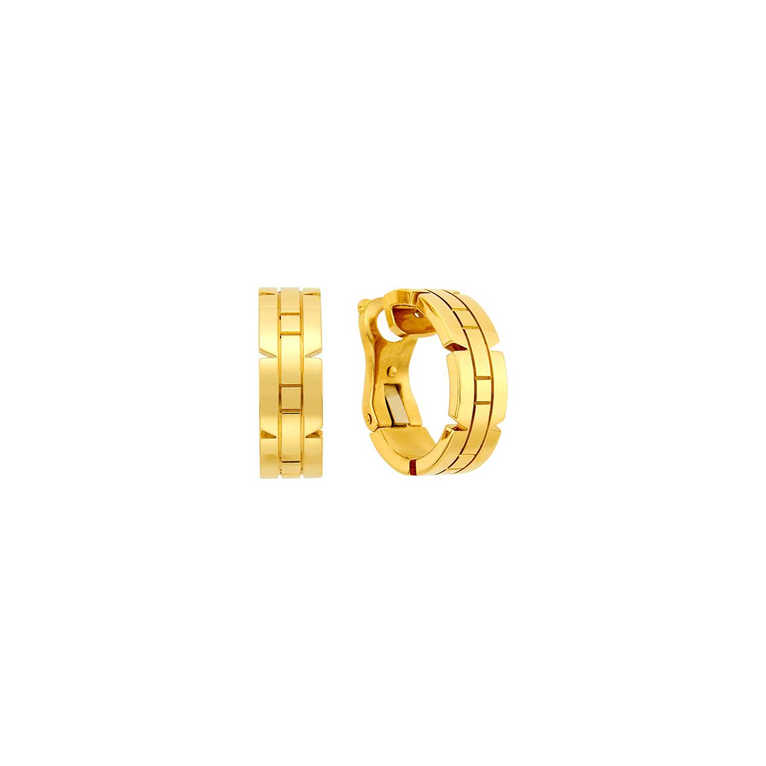 Lot 21 - Cartier Pair of Gold 'Tank Francaise' Earclips