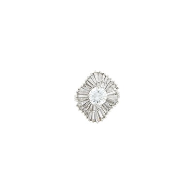 Lot 1070 - Platinum and Diamond Ballerina Ring