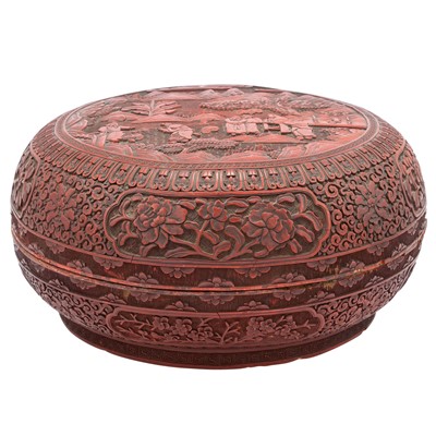 Lot 100 - A Large Chinese Cinnabar Lacquer Box