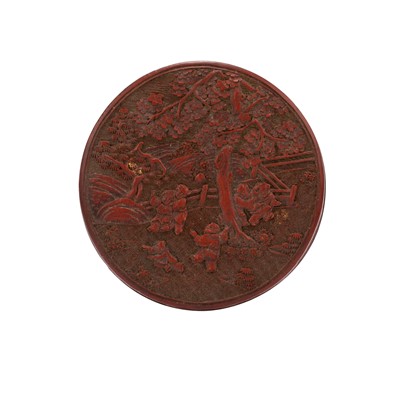Lot 90 - A Small Chinese Cinnabar Lacquer Box and Cover