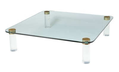 Lot 356 - Modern Glass and Acrylic Square Low Table