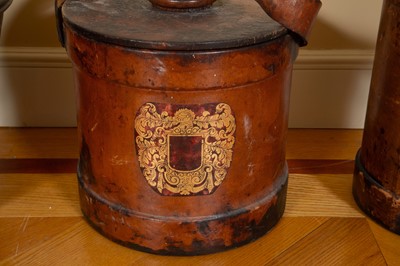 Lot 61 - Victorian Leather Fire Cooler