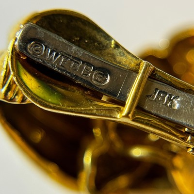 Lot 70 - David Webb Pair of Gold Door Knocker Earclips