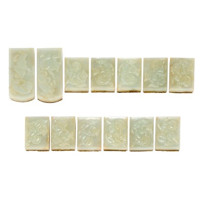 Lot 438 - A Rare Set of Chinese Jade Belt Plaques