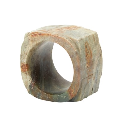 Lot 423 - A Chinese Archaistic Celadon Jade Carving