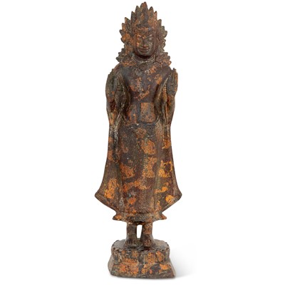 Lot 805 - A Thai Parcel-gilt Lopburi-style Bronze Buddha