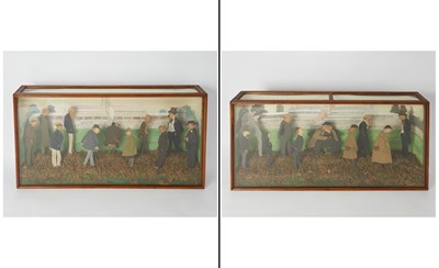 Lot 534 - Two Glazed Dioramas of Gentleman at a Track