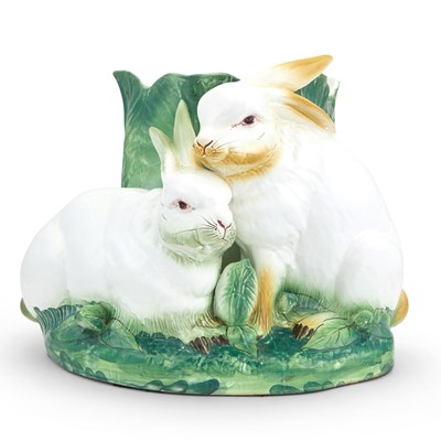Lot 405 - Majolica Rabbit Jardiniere