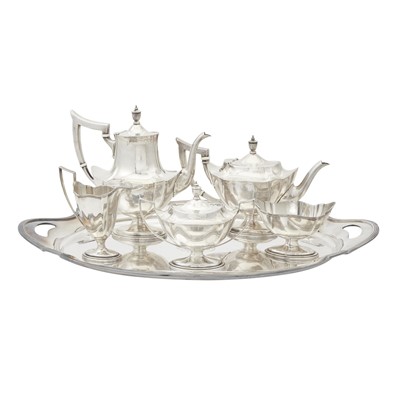 Lot 287 - Gorham Sterling Silver "Plymouth" Pattern Tea and Coffee Service