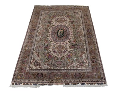 Lot 402 - Kurkwool and Silk Tabriz Carpet