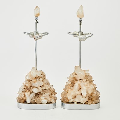 Lot 402 - Pair of Carol Stupell Style Rock Crystal Lamps