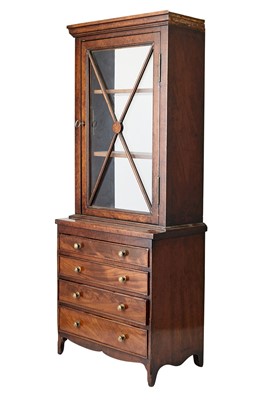 Lot 372 - George III Mahogany Miniature Bookcase Cabinet