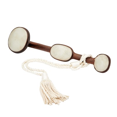 Lot 471 - A Chinese Jade Inset Ruyi Scepter