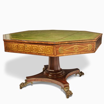 Lot 150 - Regency Brass-Inlaid Mahogany Octagonal Library Table