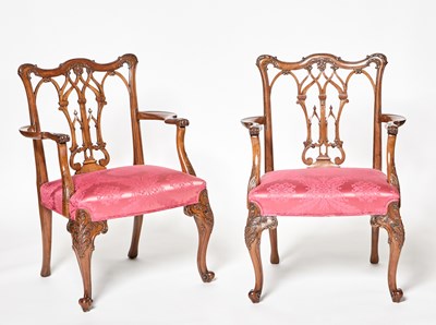 Lot 459 - Pair of Fine George II Mahogany Armchairs