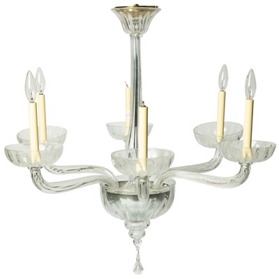 Lot 128 - Italian Murano Glass Six-Light Chandelier