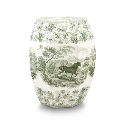Lot 310 - Spode Green Transfer-Printed Ceramic Garden Seat