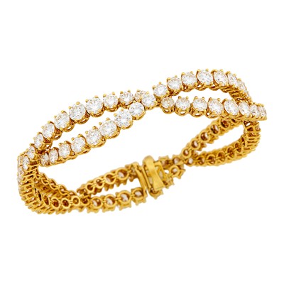 Lot 250 - Gold and Diamond Bracelet, France