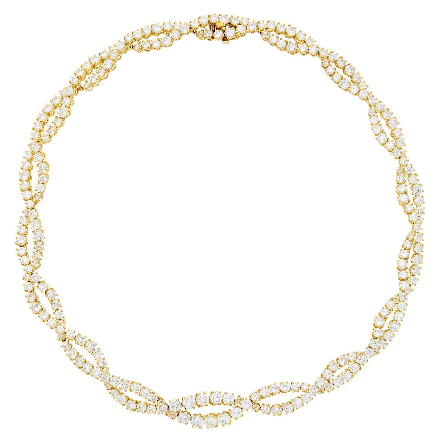 Lot 254 - Gold and Diamond Necklace, France