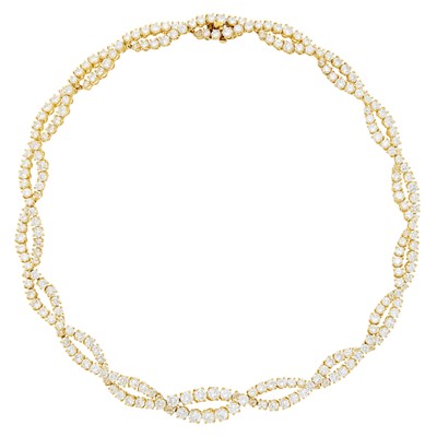 Lot 254 - Gold and Diamond Necklace, France