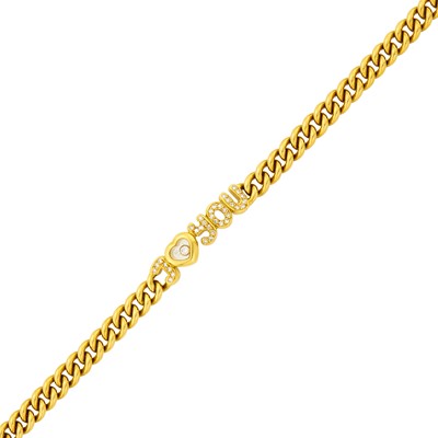 Lot 1011 - Chopard Gold and Diamond 'Happy Diamonds I Love You' Bracelet