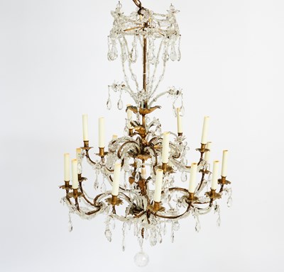 Lot 526 - Italian Gilt Metal and Cut Glass Chandelier