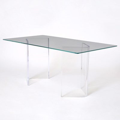 Lot 611 - Modern Acrylic and Glass Dining Table