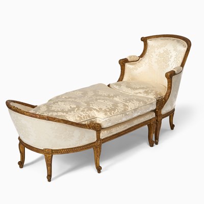 Lot 556 - Louis XVI Carved Giltwood Duchesse Brisee