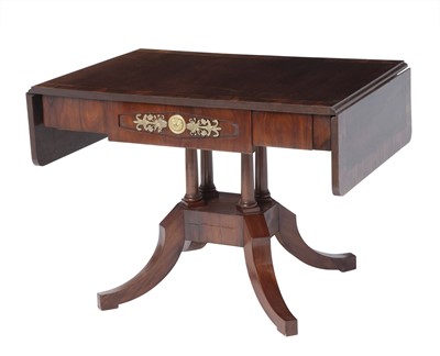 Lot 136 - Biedermeier Mahogany and Rosewood Drop Leaf Sofa Table