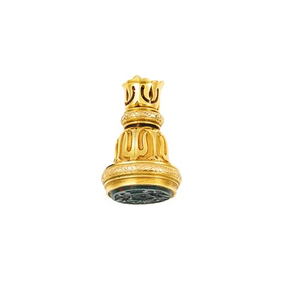 Lot 1116 - Gold and Bloodstone Intaglio Crest Fob Seal