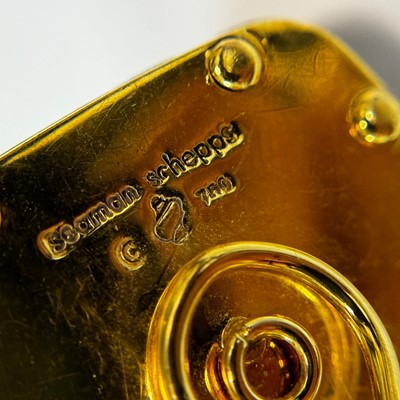 Lot 11 - Seaman Schepps Pair of Gold and Wood  'Cage' Earclips