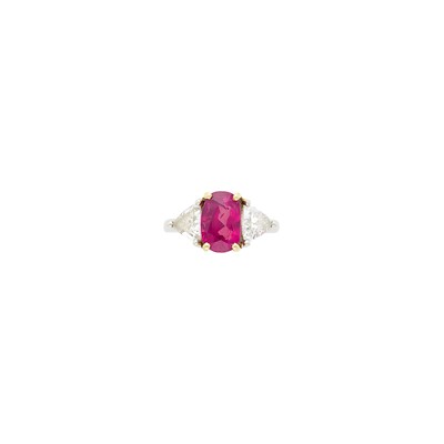Lot 118 - Platinum, Gold, Ruby and Diamond Ring