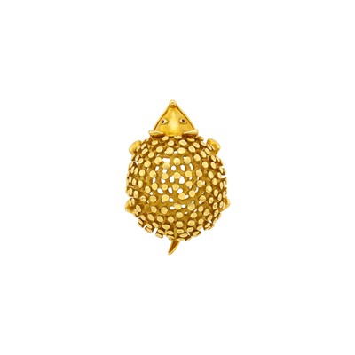 Lot 1193 - Tiffany & Co., Schlumberger Gold Hedgehog Clip-Brooch