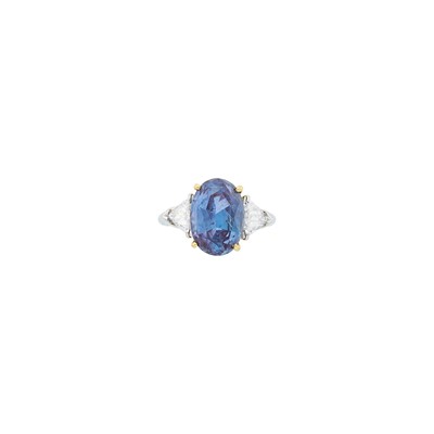 Lot 70 - Platinum, Gold, Alexandrite and Diamond Ring