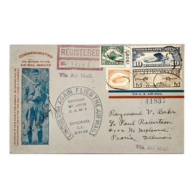 Lot 1032 - Charles Lindbergh Autographed Flown Cover.