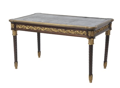 Lot 360 - Louis XVI Style Gilt-Bronze Mounted Mahogany Bureau Plat